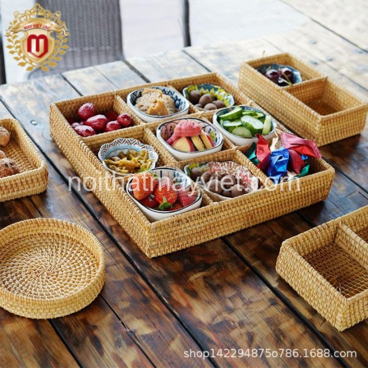 Khay Đựng Đồ Mây Tre KDMT0019